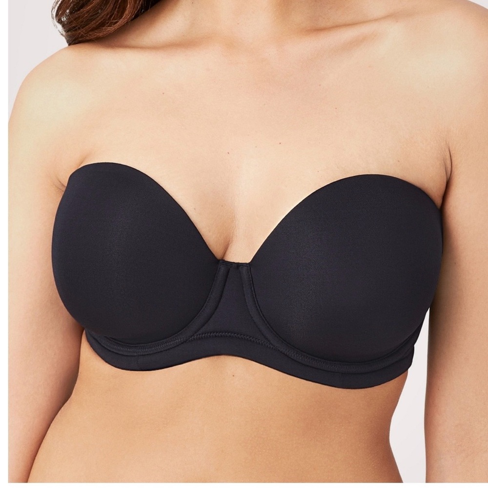 Wacoal Red Carpet Strapless Bra Black 32H Underwire Padded Non-Slip (like new)